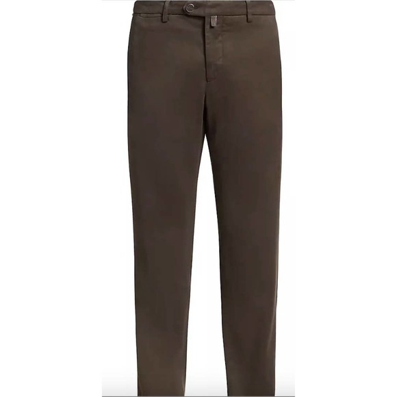 Mens Saks Fifth Avenue Collection Brown Trousers NWT Size 32 - Picture 2 of 3